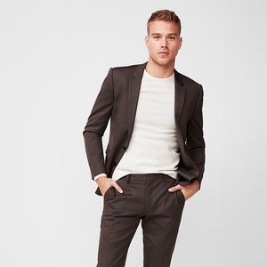 Men's Express Extra Slim Brown Wool Suit 36R 29x32